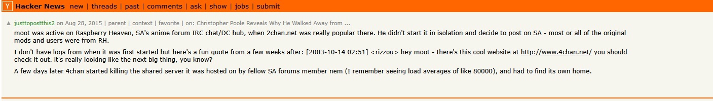 hackernews thread screenshot