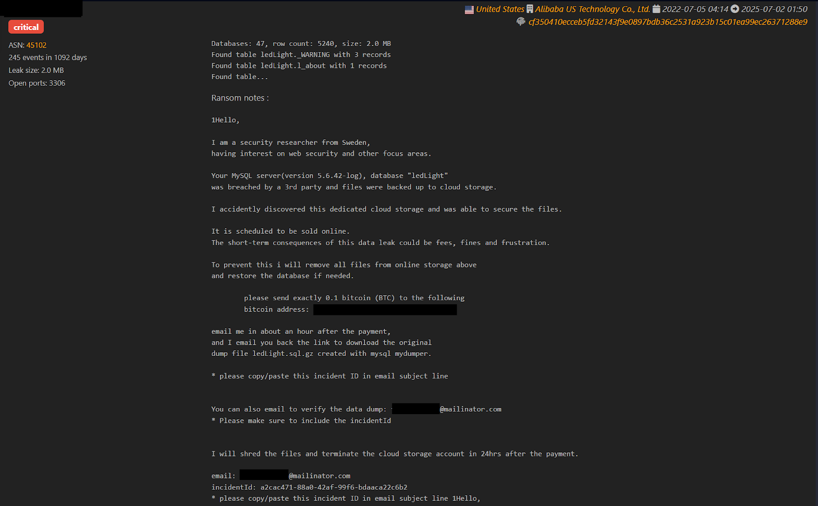 Alibaba Targeted by Security Researcher details