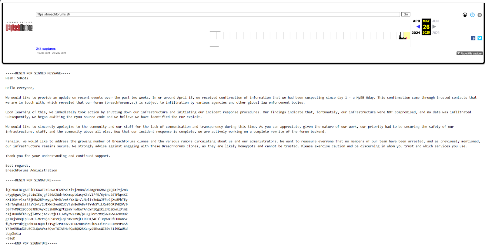 The Unexpected Return of BreachForums - msg