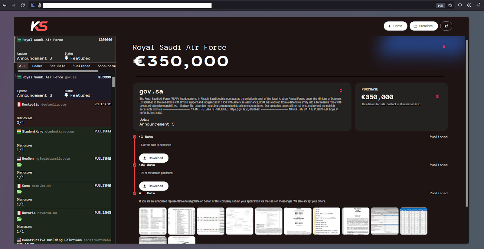 killsec leaks Saudi Air Force F-15 Fighter Jet Documents