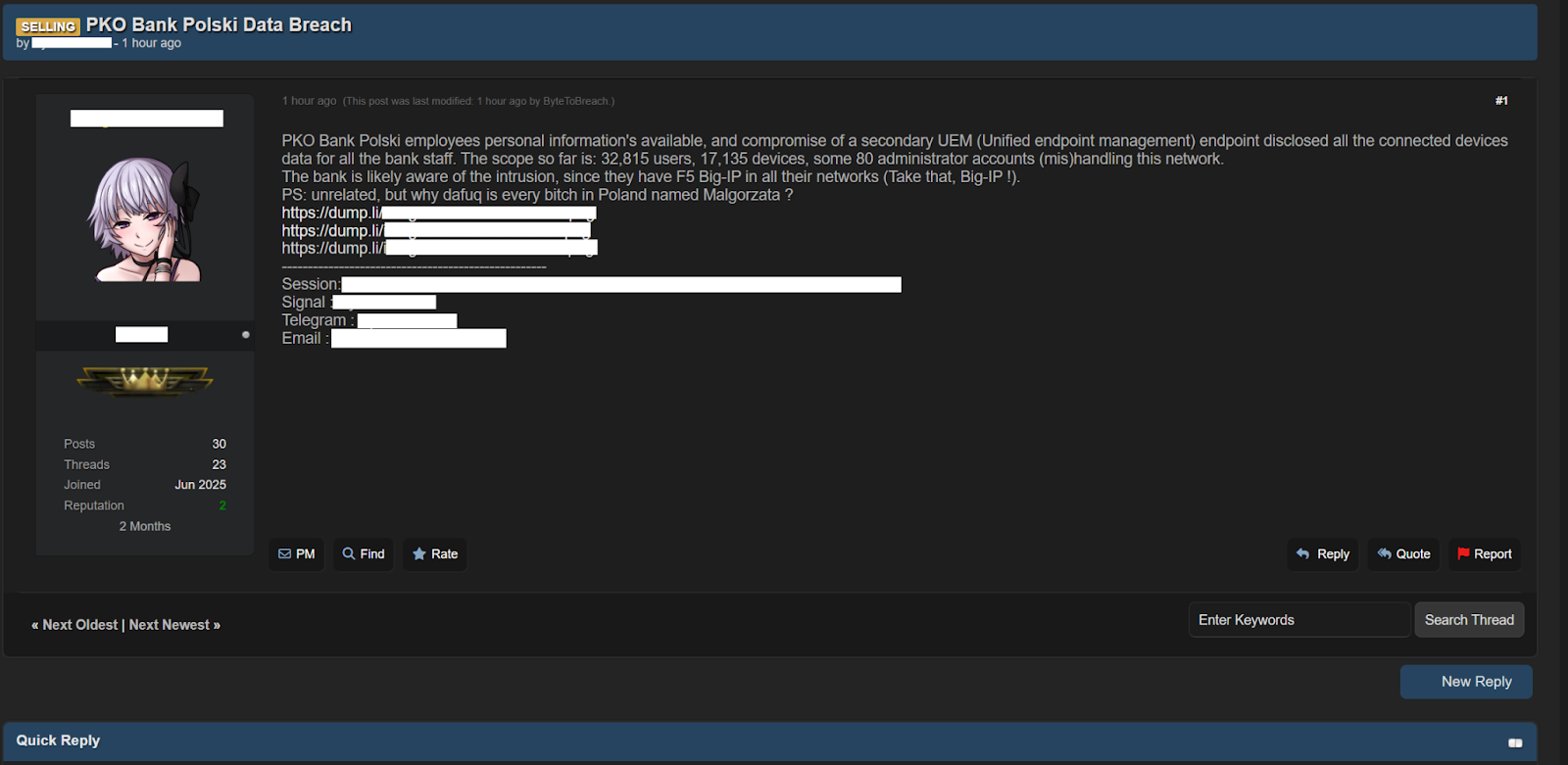 PKO Bank breach